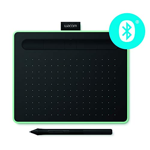 Wacom Intuos S - Tableta Gráfica Bluetooth para pintar, dibujar y editar photos con 2 softwares creativos incluidos para descargar, óptima para la educación en línea y el teletrabajo, pistacho