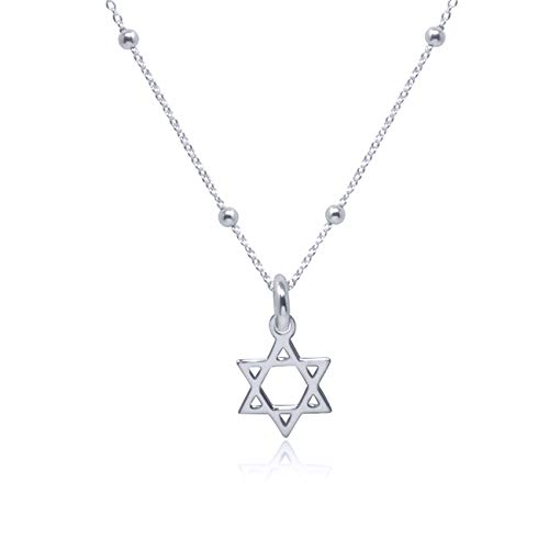 WANDA PLATA Collar con Colgante Estrella de David para Mujer, Chica Joven Plata de Ley 925, Gargantilla, Choker, Mini en Caja de Regalo WANDA PLATA Collar con Colgante Estrella de David para Mujer, Chica Joven Plata de Ley 925, Gargantilla, Choker, Mini en Caja de Regalo