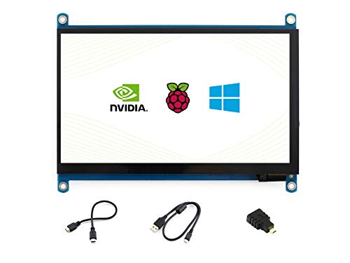 Waveshare 7 Inch Display for Raspberry Pi 4 Capacitive Touchscreen HDMI LCD (H) 1024x600 Resolution IPS Monitor Supports All Raspberry Pi/Jetson Nano/Windows 10/8.1/8/7 PC/Game Console