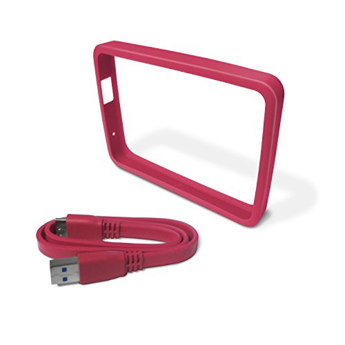 WD Grip Pack  - Marco de goma y  cable USB 3.0 para My Passport Ultra 1TB, fucsia