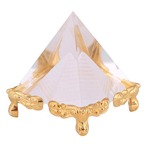 Weiyiroty Pirámide de Cristal, pirámide de Cristal de Egipto de fe Firme y Estable, Corte Manual Total, Duradero para decoración del hogar para artículos de decoración de Oficina