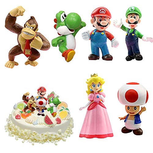 WELLXUNK® Super Mario Figures 6 pcs/Set Super Mario Toys, Figuras Super Mario Bros, Super Bros Juguetes Modelo, Super Mario Juguete, Mario Bros Figuras Juguete, colecciones de Modelos de PVC WELLXUNK® Super Mario Figures 6 pcs/Set Super Mario Toys, Figuras Super Mario Bros, Super Bros Juguetes Modelo, Super Mario Juguete, Mario Bros Figuras Juguete, colecciones de Modelos de PVC