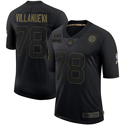 WEVB Rugby Villanueva Jersey Hombre Jersey Alejandro Steeler American Shirt Jersey #78 Sudadera de entrenamiento Salute to Football Service Loose Jersey - Negro WEVB Rugby Villanueva Jersey Hombre Jersey Alejandro Steeler American Shirt Jersey #78 Sudadera de entrenamiento Salute to Football Service Loose Jersey - Negro