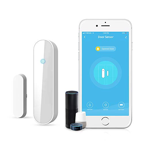 Wi-Fi sensor de puerta/ventana alertas APP sensor de seguridad para el hogar, El detector de sensor de imán de puerta de ventana inteligente funciona con Alexa Google Home IFTTT