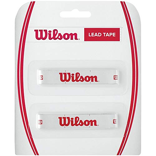 Wilson Lead Tape Cinta de plomo, equilibra el peso de la cabeza de la raqueta, blanco con logo Wilson Lead Tape Cinta de plomo, equilibra el peso de la cabeza de la raqueta, blanco con logo