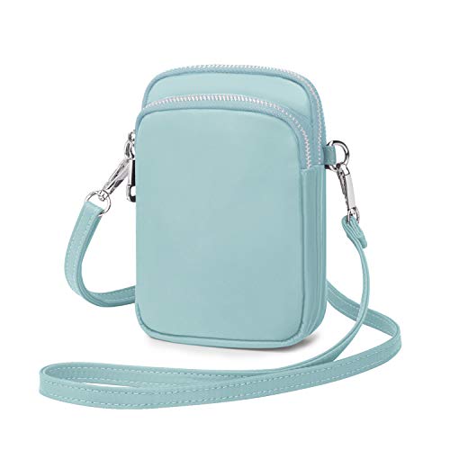 Wind Took Mini Bolso de Teléfono Bolsos Bandolera Mujer Bolso Pequeño Mujer y Hombre Celular Cruzado Bolsa de Tarjeta Bancaria Crossbody Phone 11x 5 x 17cm Azul Claro