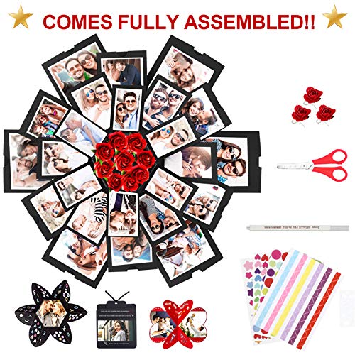 WisFox Explosion Box, Creativo Hecho a Mano Sorpresa Explosión Caja De Regalo Love Memory, Scrapbooking Álbum de Fotos Caja de Regalo para Cumpleaños Día de San Valentín Aniversario Boda Navidad WisFox Explosion Box, Creativo Hecho a Mano Sorpresa Explosión Caja De Regalo Love Memory, Scrapbooking Álbum de Fotos Caja de Regalo para Cumpleaños Día de San Valentín Aniversario Boda Navidad