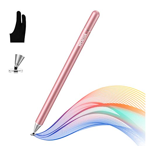 WOEOA Lápiz Stylus Capacitivo Universal, Stylus Pen 2 in 1 Bolígrafos Digitales para Pantalla Táctil Ipads, iPad Mini,Samsung,Teléfonos móviles,Smartphones y Tabletas(con Dibujo Guante)