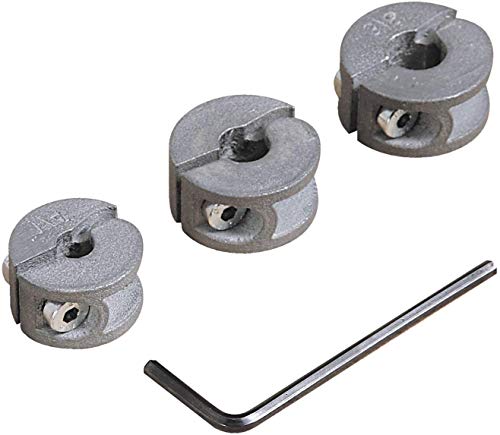 Wolfcraft 2755000 2755000-3 topes de Profundidad para Brocas diam. 6, 8, 10 mm, plata, Set de 3 Piezas