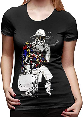 Women's Girls Tshirts Gonzo Fear and Loathing in Vegas Graphic Tops Short Sleeve Tees,L