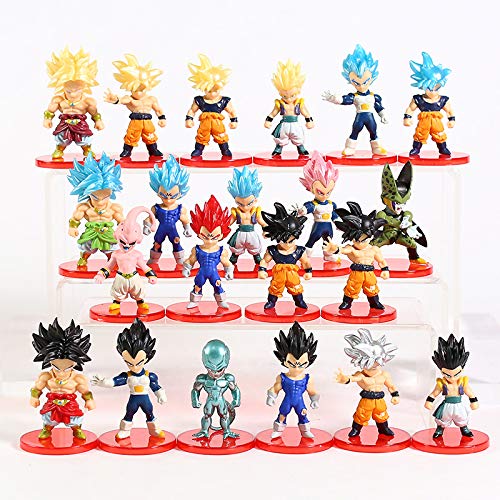 World Collection Lote de 21 Piezas de Dragon Ball,Lote Completo de Figuras del Universo de Bola de Dragon,Figuras coleccionables Goku