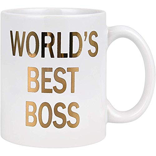 World & Rsquo; S Best Boss Coffee Tea Cup Taza de café de cerámica divertida Taza de café de la novedad Idea de regalo Taza de café para el cumpleaños de Boss Coworker