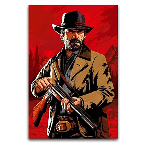 WPQL Arthur Morgan Red Dead Redemption Redemption - Póster de arte moderno de 2 dormitorios para decoración del hogar y hotel, impresión artística clásica de 30 x 45 cm