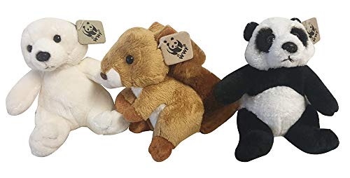 WWF Plush Figures Collection Set de 3 en una Caja de Regalo con una Ardilla, un Oso Polar y un Oso Panda WWF Plush Figures Collection Set de 3 en una Caja de Regalo con una Ardilla, un Oso Polar y un Oso Panda