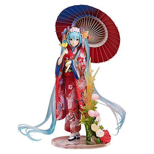 WWSZ Hatsune Miku Kimono Figura 19cm, Hatsune Miku Anime Girl Figura de acción, PVC Figuras de acción niñas Modelo Juguetes coleccionando Regalos para niñas