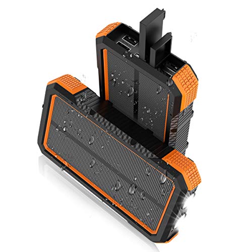 X-DRAGON Cargador Solar 25000mAh Banco de Energía Solar a Prueba de Agua con 5 Puertos de Salida, Entrada Doble (USB C y Micro), Linterna Dual, Brújula para iPhone, Teléfono Android X-DRAGON Cargador Solar 25000mAh Banco de Energía Solar a Prueba de Agua con 5 Puertos de Salida, Entrada Doble (USB C y Micro), Linterna Dual, Brújula para iPhone, Teléfono Android