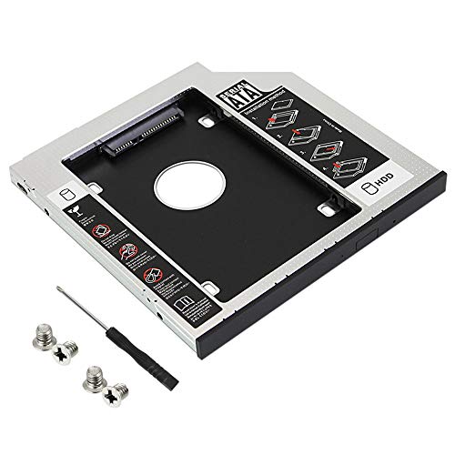 XAVSWRDE Disco Duro Caddy 9.5mm de Alumnio Caddy Segundo HDD/SSD Adecuado para SATA Adaptador Disco Duro CD con Herramientas de Instalación Caddy 9.5mm para Portátil HP ASUS DELL Lenovo Icer Sony XAVSWRDE Disco Duro Caddy 9.5mm de Alumnio Caddy Segundo HDD/SSD Adecuado para SATA Adaptador Disco Duro CD con Herramientas de Instalación Caddy 9.5mm para Portátil HP ASUS DELL Lenovo Icer Sony