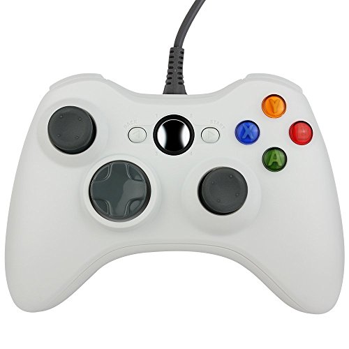 Xbox 360 Game Controller USB Wired Gamepad Game Joystick Joypad for Microsoft & Windows PC (White)