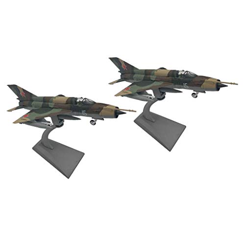 XHH N/A 2 Lote 1: 100 MIG-21 Avión de Combate Modelo de Metal Adornos de habitación de avión (Decoración de Modelo de avión