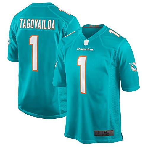 XIANER Camiseta Tua Custom Tagovailoa para hombre Miami Clothing Dolphins Rugby Jersey #1 2020 Draft First Round Pick Game Jersey - Aqua