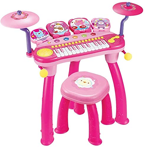 XINRUIBO Tambor de Tambor de Tambor Juguete de Piano electrónico para niños con Principiantes de micrófono para vencer al Instrumento de 3 a 6 años Tambor electronico (Color : Pink)
