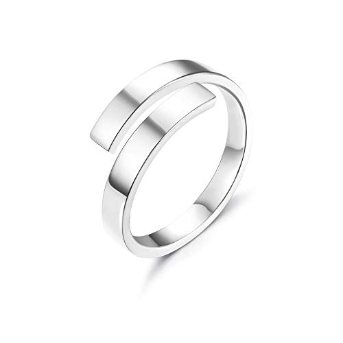 YADOCA Anillos Plata Esterlina 925 para Mujer Anillos para El Pulgar para Mujeres Niñas Anillo Abierto Ajustable Plata Oro Aniversario Cumpleaños Alianza de Boda Regalo con Joyero