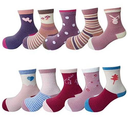 YANWANG 10 Pares de Calcetines para Niños Niñas Algodón Lindo 1-12 años(Conejita,XL:8-12 Años) YANWANG 10 Pares de Calcetines para Niños Niñas Algodón Lindo 1-12 años(Conejita,XL:8-12 Años)