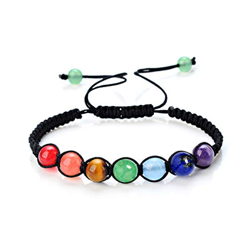 YAZILIND Piedra Natural Yoga energía Trenzado 7 Chakra Pulsera curativa Reiki Yoga Regalos(#1) YAZILIND Piedra Natural Yoga energía Trenzado 7 Chakra Pulsera curativa Reiki Yoga Regalos(#1)