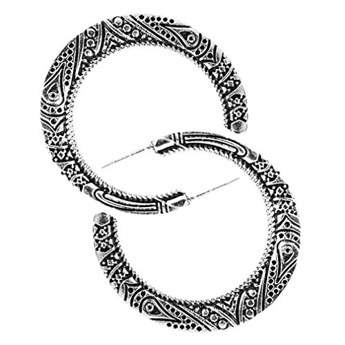 YAZILIND retro media luna tallada aro pendientes mujer Bohemia estilo joyería (plata) YAZILIND retro media luna tallada aro pendientes mujer Bohemia estilo joyería (plata)