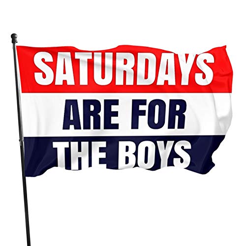 YeeATZ Saturdays Are For Boys Flag 4x6 Ft Foot, Polyester Cloth UV Resistant Fading, Perfect for College Football Games Fraternities Parties Dorm Room Decor Banner