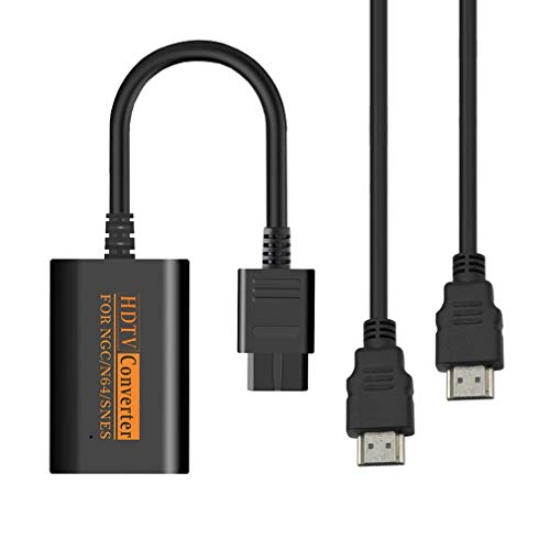 Yeliu Convertidor Adaptador 1080P-HDMI Cable HD para Nintendo 64 / SNES/NGC Gamecube Negro