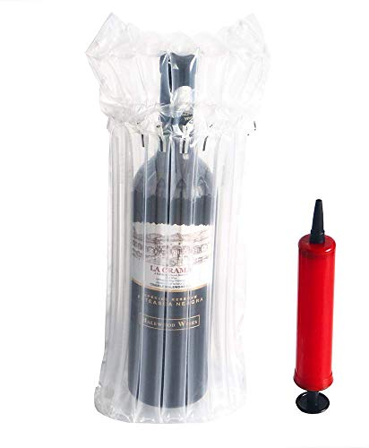 YFOX 10 Protectores de Botellas de Vino y Bolsas de Burbujas inflables de Bomba de Aire Reutilizables para un Transporte Seguro del Embalaje