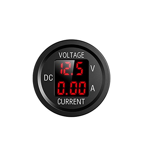 YGL 6V/48V Pantalla de Corriente y Voltaje de DC Voltímetro Amperímetro, con Pantalla Digital LED, Adecuado para Automóviles Motocicletas Camiones Barcos Yates(Rojo)