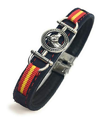 YOJAN PIEL - Pulsera De Cuero Caballo y Bandera España (Marino) | Complementos de Moda Unisex para Hombres y Mujeres de Estilo Atemporal y Elegante | Regalos Originales y Exclusivos YOJAN PIEL - Pulsera De Cuero Caballo y Bandera España (Marino) | Complementos de Moda Unisex para Hombres y Mujeres de Estilo Atemporal y Elegante | Regalos Originales y Exclusivos