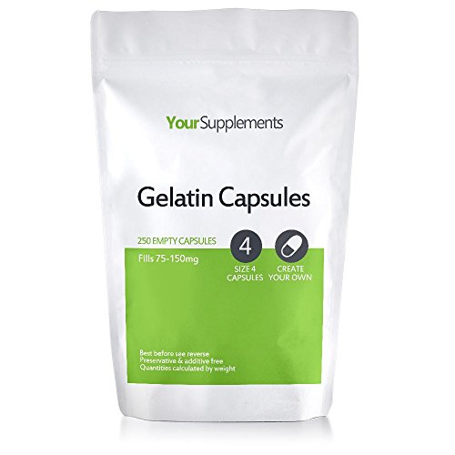 Your Supplements - Cápsulas de gelatina, Vacías, Tamaño"4", 250 piezas