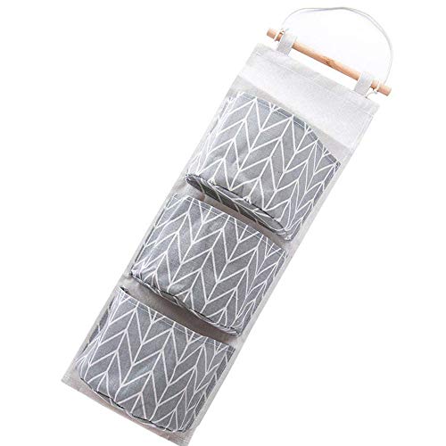 YuamMei 1 Paquete Bolsa de Almacenamiento para Colgar en la Pared, 3 cuadrículas Tela de algodón de Lino Impermeabiliza el Organizador del Armario de la Puerta para el Dormitorio y el baño (Gris) YuamMei 1 Paquete Bolsa de Almacenamiento para Colgar en la Pared, 3 cuadrículas Tela de algodón de Lino Impermeabiliza el Organizador del Armario de la Puerta para el Dormitorio y el baño (Gris)