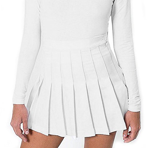 Yying Mujeres Mini Faldas Plisadas de Talle Alto Girls Skater Tennis School Falda Blanca L Yying Mujeres Mini Faldas Plisadas de Talle Alto Girls Skater Tennis School Falda Blanca L