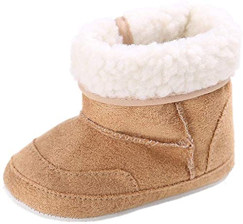 Zapatos de bebé Auxma Botas para la Nieve Suave de la suavidad del bebé Zapatos Suaves del Pesebre Botas del niño para 0-6 6-12 12-18 Mes (11cm/3-6 M, Caqui)