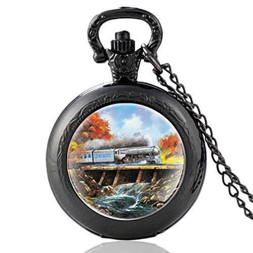 ZDANG Clásico Steampunk Locomotora Patrón Vintage Reloj de Bolsillo de Cuarzo Reloj Colgante Reloj Hombres Mujeres Cúpula de Vidrio Regalos   un Buen Regalo