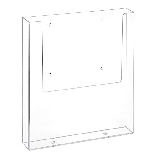 Zeigis® Soporte de pared para folletos, tamaño DIN A4, con orificios para taladrar, para folletos o catálogos, de montaje en pared, transparente