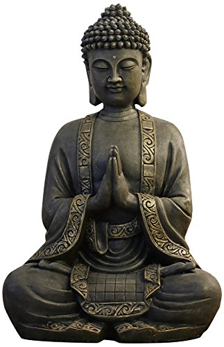 zen' Light grande estatua Buda mediación, resina, Bonze, 37.5 x 15 x 24 cm