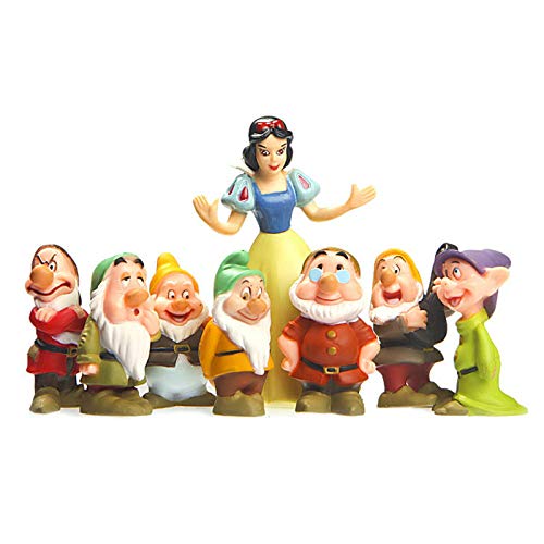 ZGPTX Juego de 8 Piezas Original Princesa Blancanieves y los Siete enanitos 7 Adornos Modelo muñeca Juguetes para niños Figura de Regalo