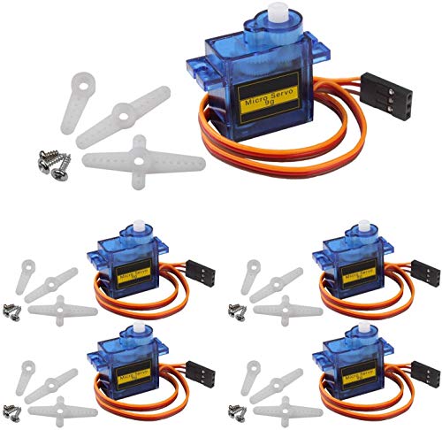 ZHITING 5Pcs SG90 9G Micro Servo Motor Kit para RC Robot Arm / Hand / Walking Helicopter Airplane Car Boat Control con Cable, Mini Servos Arduino Project ZHITING 5Pcs SG90 9G Micro Servo Motor Kit para RC Robot Arm / Hand / Walking Helicopter Airplane Car Boat Control con Cable, Mini Servos Arduino Project