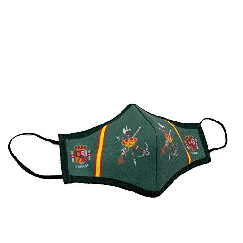 ZiNGS Mascarilla de La legión de España higiénica, homologada, lavable y reutilizable color verde ZiNGS Mascarilla de La legión de España higiénica, homologada, lavable y reutilizable color verde