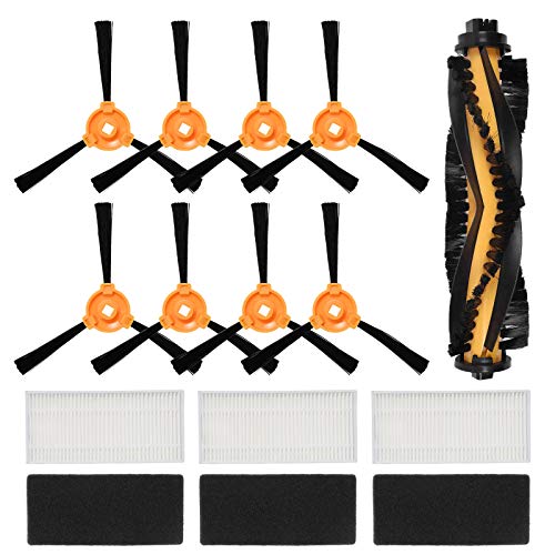 ZITFRI Kit Accesorios de Recambio para Cecotec Conga Excellence 990 Robot Aspiradora, 12 Pcs Set de Repuestos 3 Filtros Hepa 1 Cepillo Principal y 8 Cepillos Laterales, Garantizada