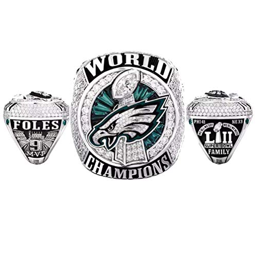 ZJL Europa Y América Anillos de Hombre, Philadelphia Eagles Replica Ring Super Bowl Campeonato Anillos de Aleación para Joyería Regalo de Colección Tamaño 8-11,1011