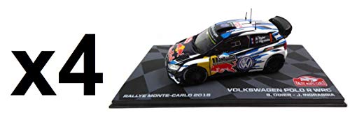 - Set of 4 Identical Miniature Cars: Polo R WRC Winner 2016 Monte Carlo Ogier 1/43 Ixo (4xBR1)