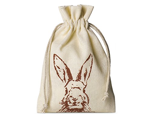 10 bolsitas de algodón con motivo de conejo y cordón, tamaño 15x10 cm, bolsa de algodón, bolsa de regalo para pascua (crema) 10 bolsitas de algodón con motivo de conejo y cordón, tamaño 15x10 cm, bolsa de algodón, bolsa de regalo para pascua (crema)