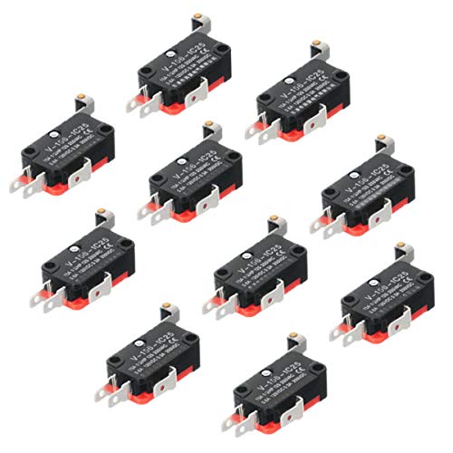 10 interruptores de límite de plomo V-156-1C25 SPDT con base plateada de rodillo de contacto