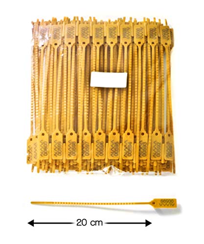 100 PRECINTOS DE SECURIDAD - Largo total: 20 cm. Marcaje: Numeración sequential - Material: Polipropileno. AJUSTABLE multifuncional y de aplicación versátil. 100 PRECINTOS DE SECURIDAD - Largo total: 20 cm. Marcaje: Numeración sequential - Material: Polipropileno. AJUSTABLE multifuncional y de aplicación versátil.